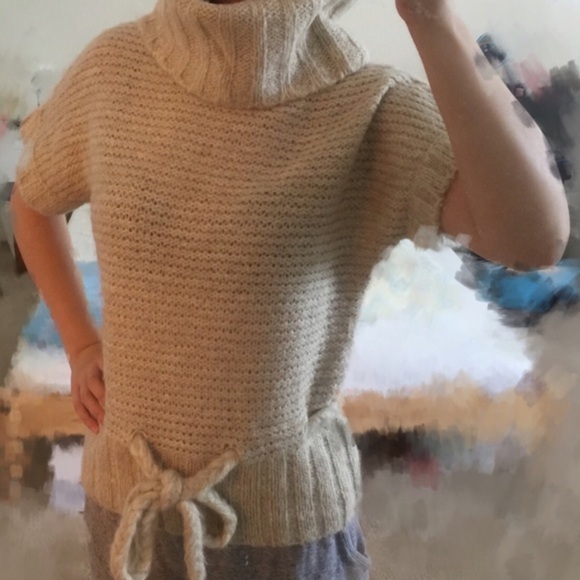 Ruby Moon turtleneck pullover short sleeve sweater knit top S - Picture 5 of 6